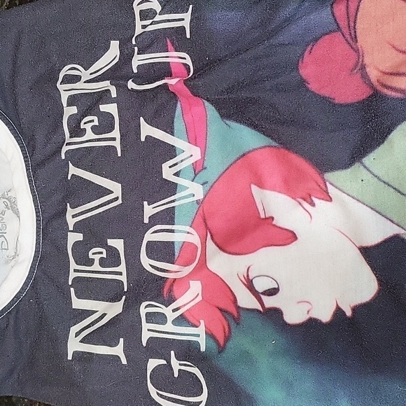 DISNEY Peter Pan Never Grow Up Tank Top Size Medium Sleeveless - Picture 2 of 4